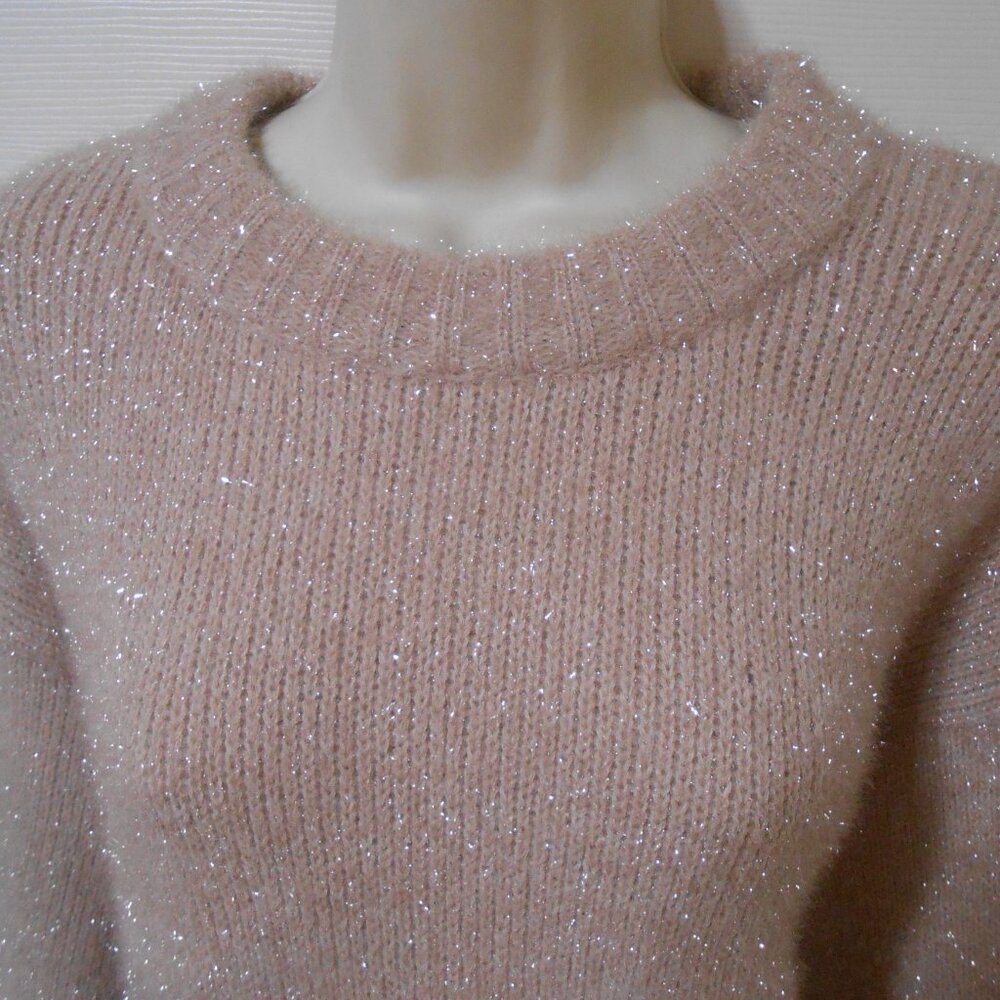 NEW Concious H&M Choice pretty size Lg pink stylish Sweater bling crew neck 👩